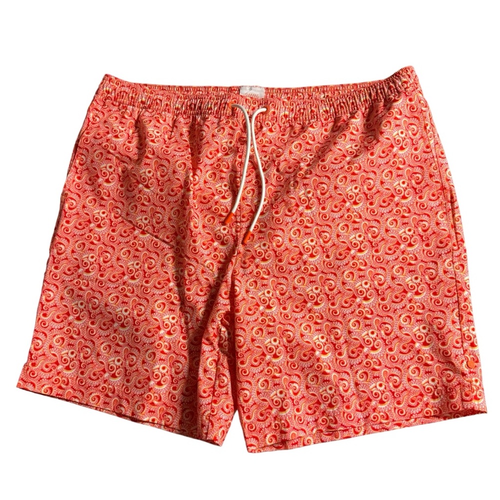 NEW Swims‎ mens size XXL lined orange/white swim trunks